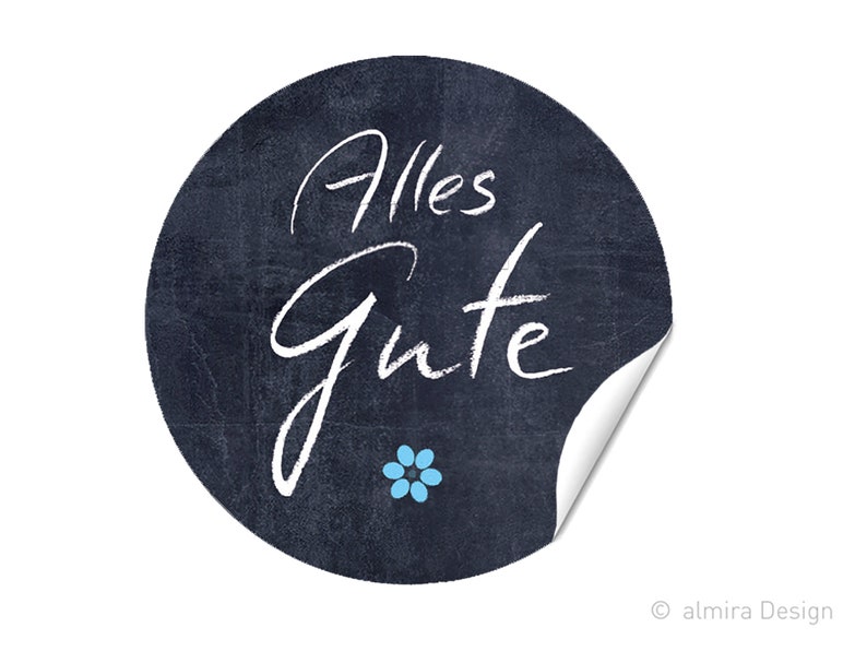 24 stickers ALLES GUTE white and chalkboard look stickers gift stickers 40mm image 2