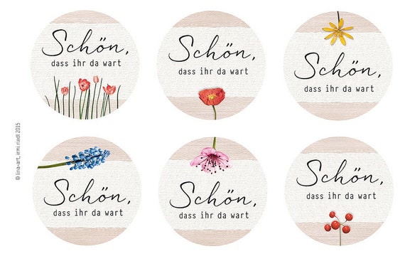 Aufkleber SCHÖN dass ihr da wart Blumenpotpourri Etsy
