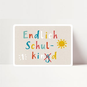 Einladungskarten Einschulung "Schulking ... Schulkind" BEIGE - Einladungen Schulanfang