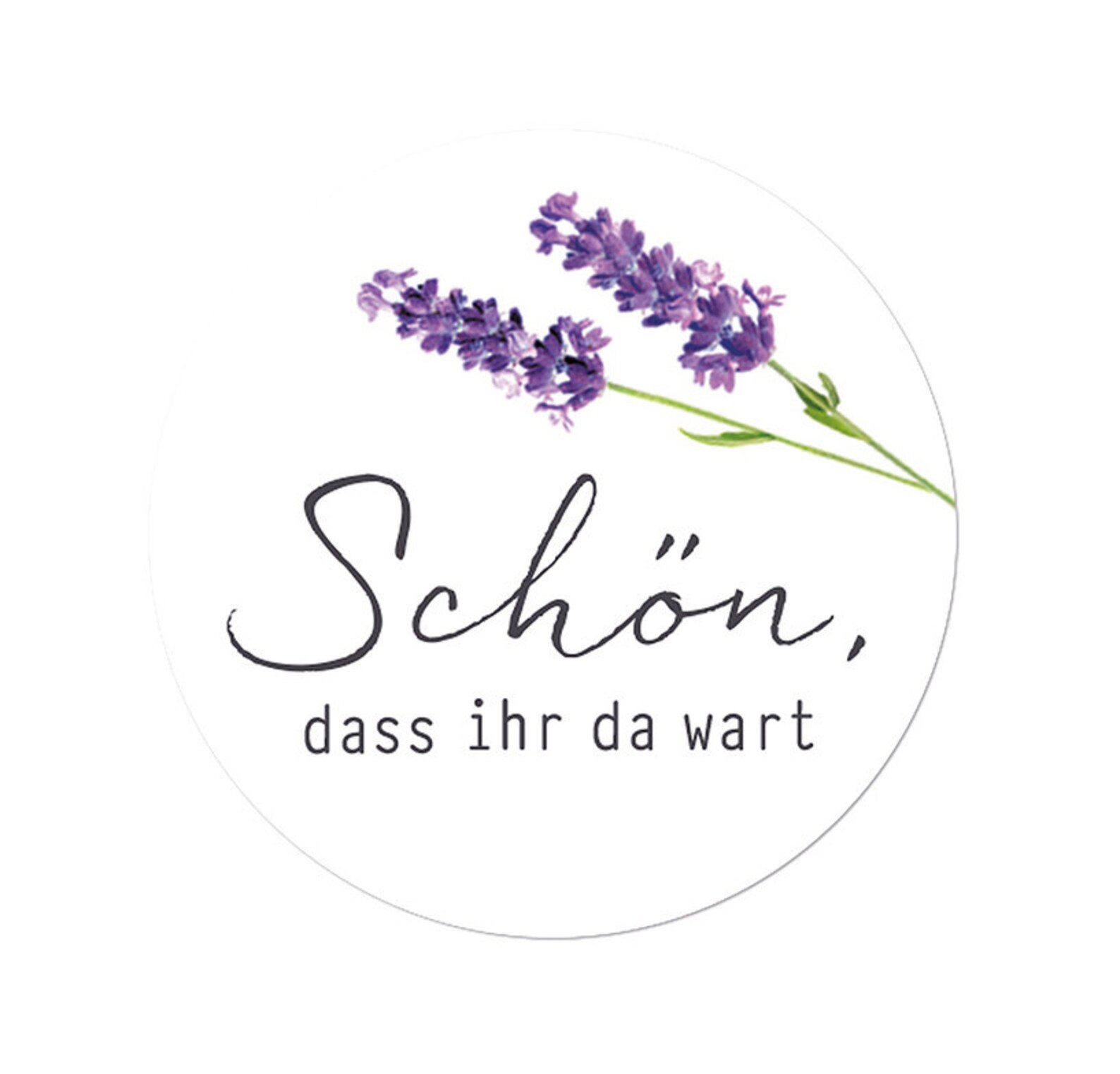 Schön Dass Ihr Alle Da Wart 24 Sticker Schön dass Ihr da wart Lavendel Weiss | Etsy