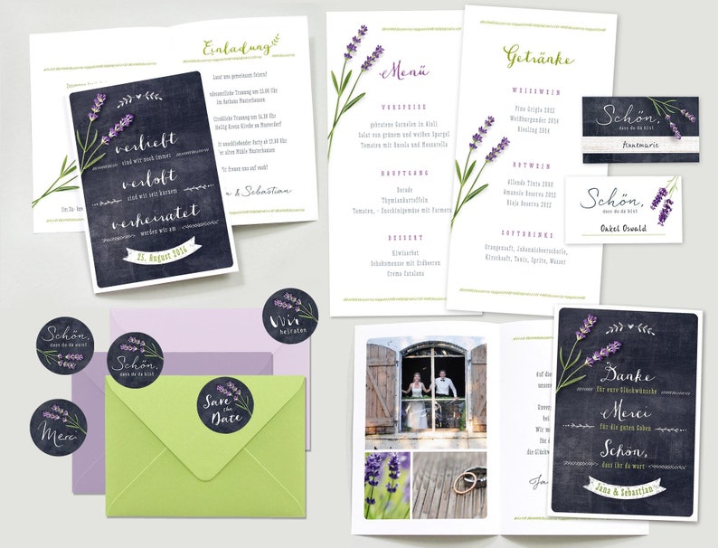 24 stickers SAVE THE DATE lavender table for wedding, stickers wedding invitation zdjęcie 4