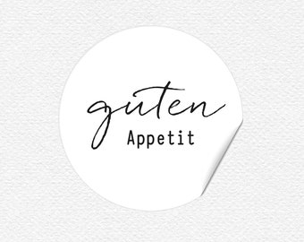 24 Sticker  "Guten Appetit" - Weiss Hochzeit Fest