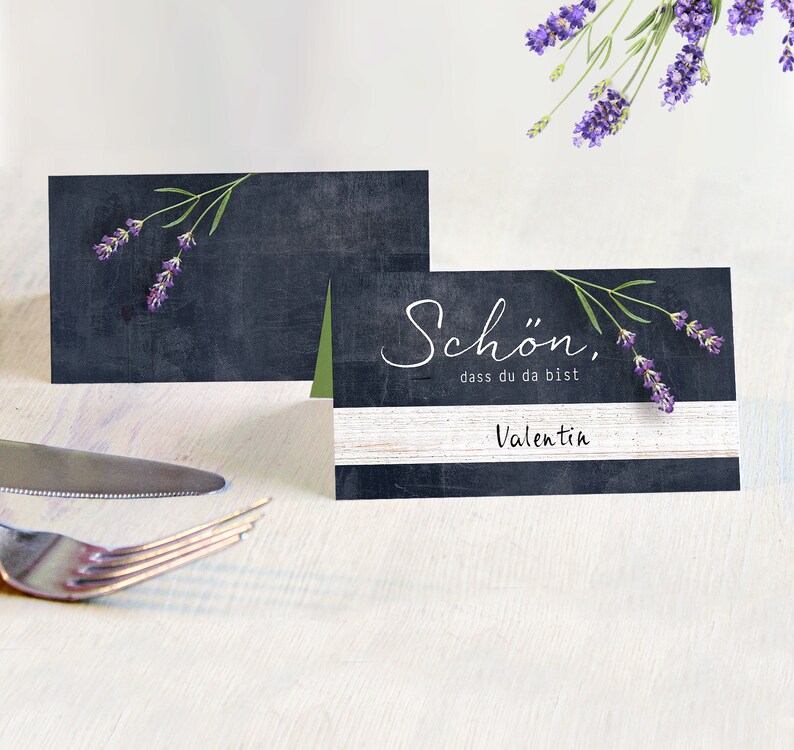 Place Cards Wedding, Place Cards Birthday Party Supplies, Place Cards LAVENDER for Wedding Name Cards purple green image 5