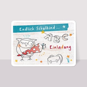 Einladungen EINSCHULUNG Eule rote Schultüte