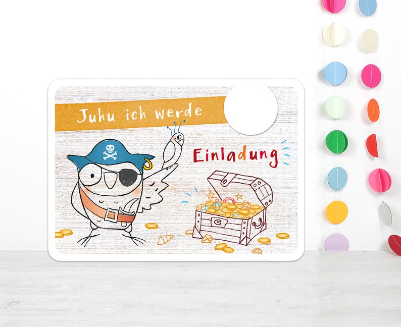 Einladungskarten Kindergeburtstag PIRAT Eule Einladungen Schatzsuche Bild 4