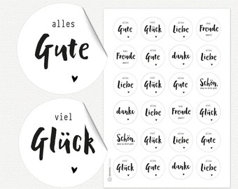 Sticker POTPOURRI - TUSCHE black / white heart - gift sticker mix