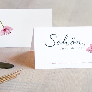 Platzkarten Hochzeit / Tischkarten KIRSCHBLÜTE rosa Hochzeits-Tischkarten mit Spiel innenseitig Bild 5