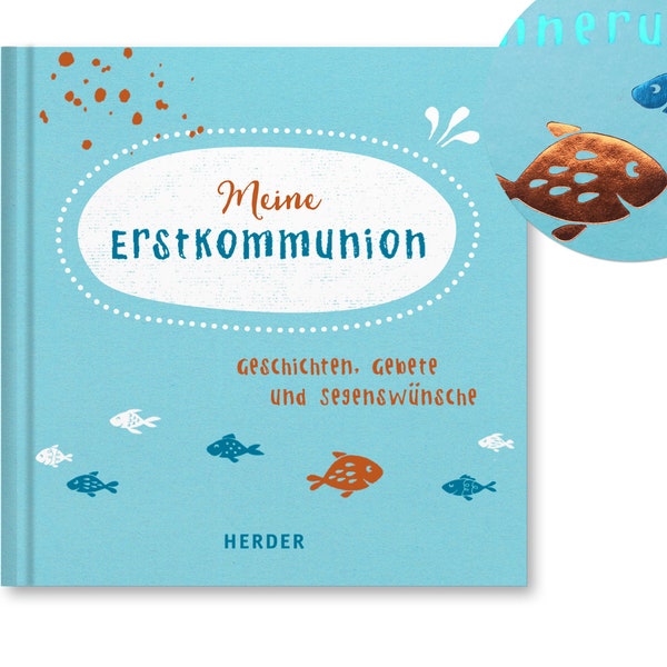 Erstkommunion - Geschenkbuch 2 (Fische) - KLEINES Erinnerungsalbum zum beschriften - Geschenk zur Kommunion