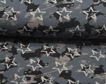 Sweat - Soft Sweat - Camouflage with Stars - 0.5 Meter