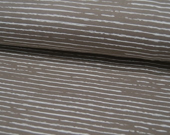 Jersey - Streifen in Taupe-Weiß - 0.5 Meter