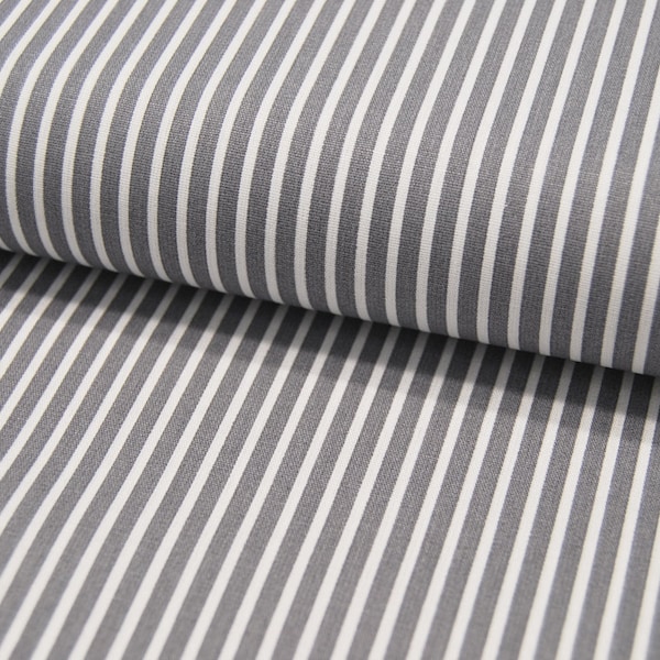 Baumwolle - Stripe - Grau-Weiss gestreift * 0,5 Meter