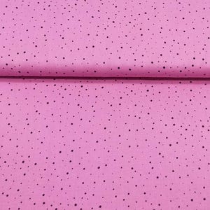 Musselin/Double Gauze - with Print and Foil - Glitzer mit Dots auf Fuchsia 0,5 m