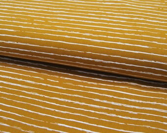 Baumwolle - Weiße Streifen auf Ocker / Senf - 0,5 m