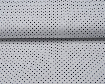 Petit Dots in Navy / Dunkelblau auf Weiß - Baumwolle 0,5 m