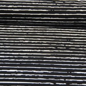 Baumwolle - Weiße Streifen auf Schwarz - 0,5 m