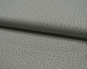 Baumwolle - Dots - Schwarze Minipunkte auf Dusty Green  * 0,5m