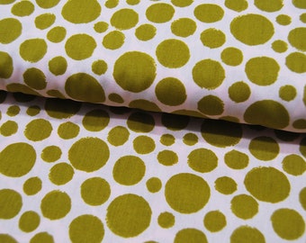 Baumwolle - Poplin - DOTS - Olivfarbene Dots auf Hellrosa* 0,50m