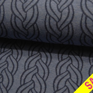 SALE - Bio - Baumwoll Jacquard-Jersey von Hamburger Liebe - Sweet Home Plait - Jeansmeliert  * 0,5m