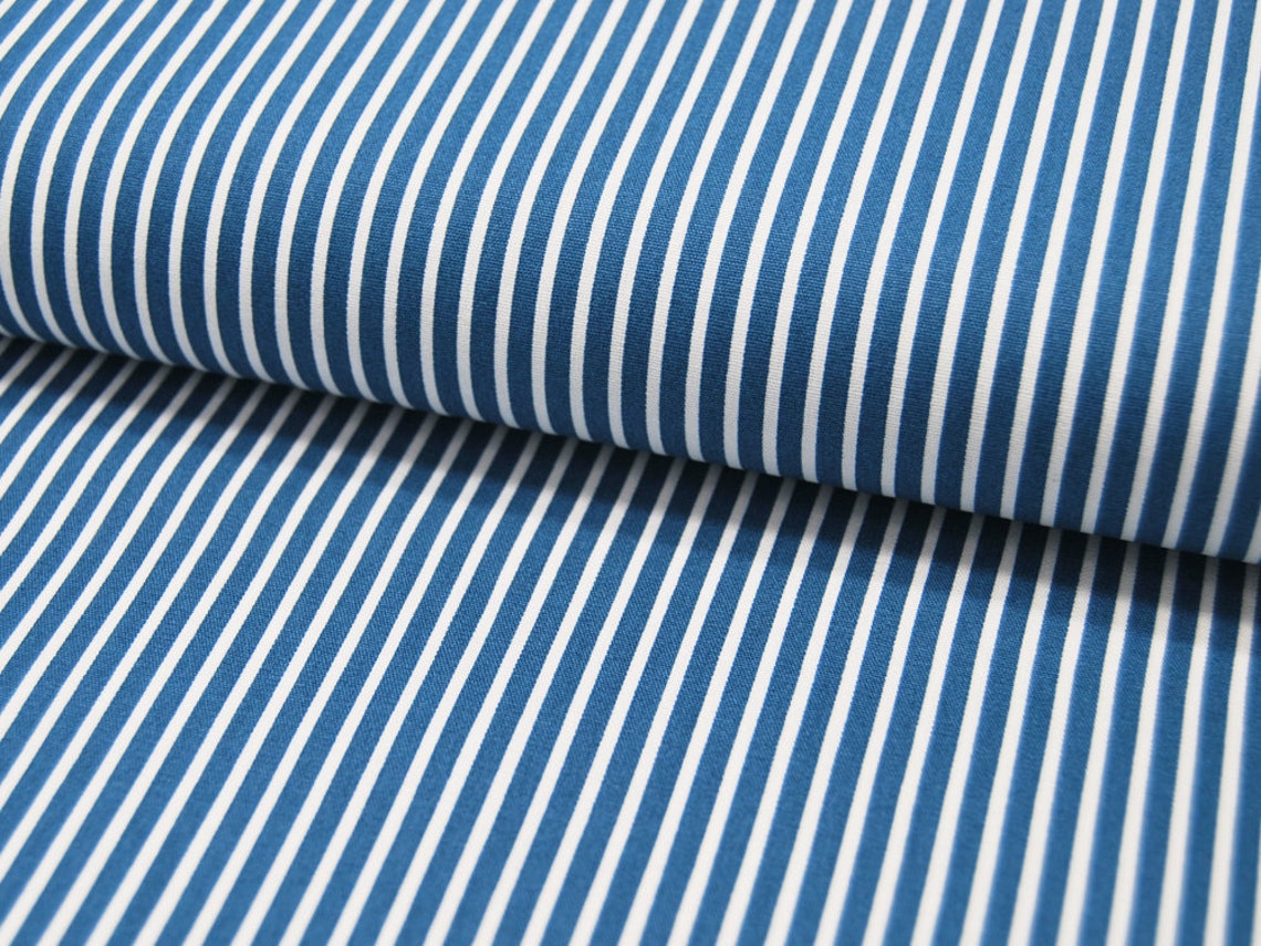 Coton Stripe Rayé bleu-blanc 05 mètre - Etsy France