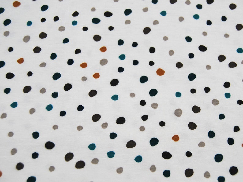 Jersey Doodle Dots Punkte auf Cremeweiß 0.5 Meter Bild 3