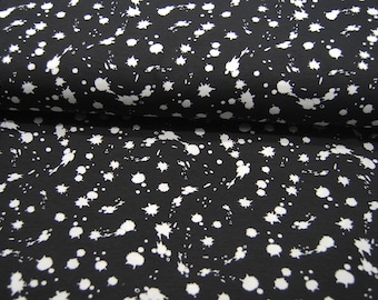 Jersey - Splatter - Weiß auf Schwarz 0.5 Meter