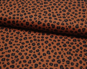 Baumwolle - Animal Skin - Leopardenmuster auf Rost - 0,5 m