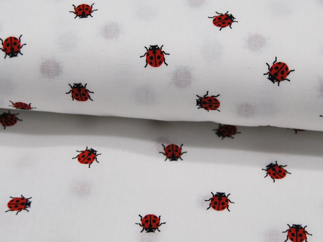 Mini Ladybug Marienkäfer Auf Weiß Baumwolle 0,5 M - Etsy
