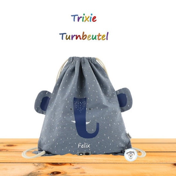 Turnbeutel / Sportbeutel personalisierbar von Trixie Mrs. Elephant