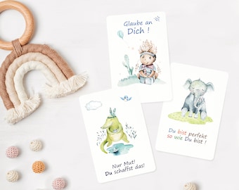 Affirmationskarten für Kinder, Gefühlskarten,Mutmachkarten, Motivationskarten für Kinder "Boho"