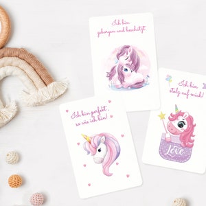 Affirmationskarten für Kinder, Gefühlskarten,Mutmachkarten, Motivationskarten für Kinder "Einhorn"