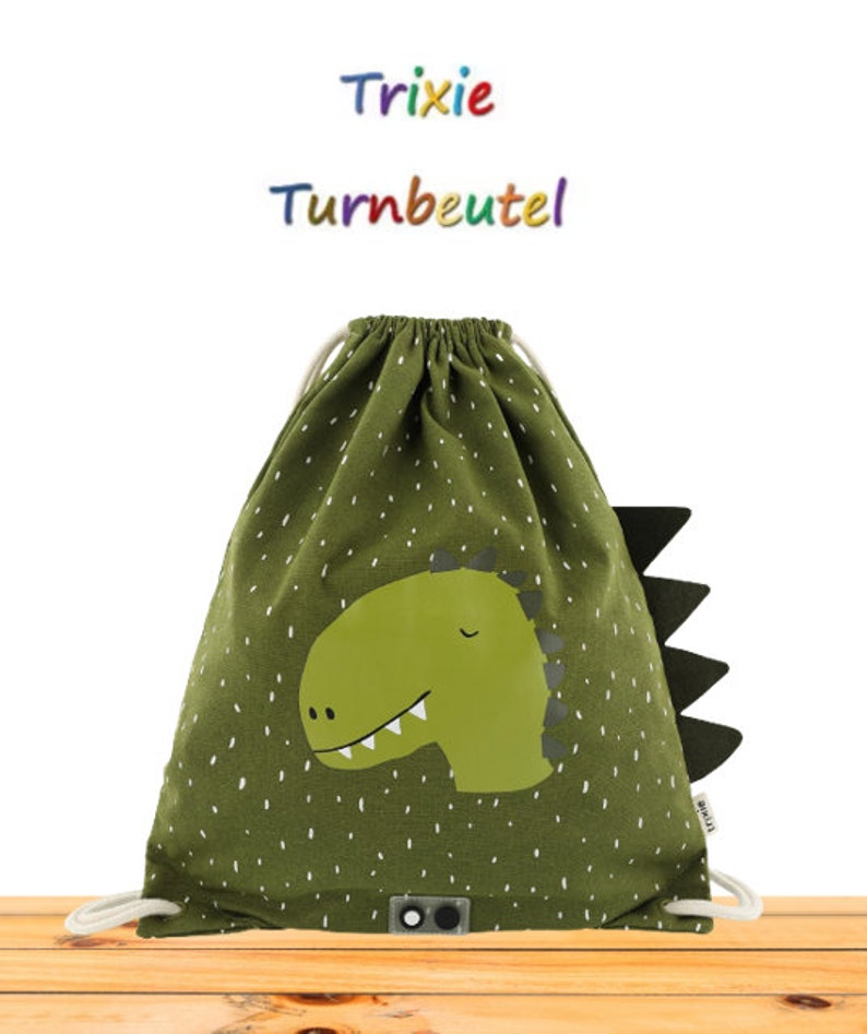 Bolsa de gimnasio/bolsa de deporte personalizable por Trixie Mr. Dino imagen 5
