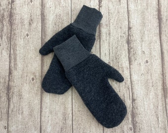 Handschuhe Wollfleece Anthrazit Erwachsene