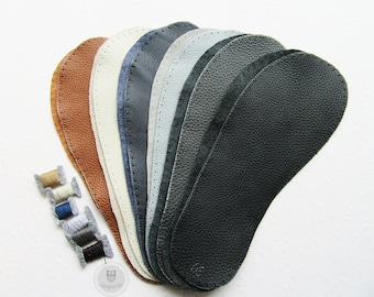 ab 8,50 Euro: Echtleder - 1 Paar dicke Ledersohlen für Filzpantoffeln mit Garn, ab Gr. 22