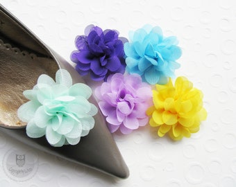 Schuhclips ca. 4,5 cm - Chiffonblüte in gelb, violett, flieder, himmelblau oder seegrün