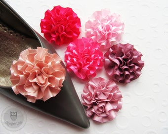 Schuhclips ca. 5 cm -Satin - Farbwahl Rosa- und Pink-Töne, braunrosa, lila-rosa, altrosa, hellrosa, leuchtend pink