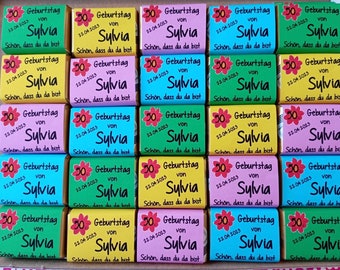 40 chocolate bars in different sizes and flavors