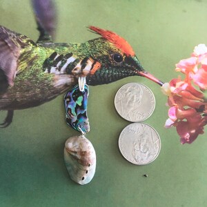 Red Abalone Pendant with Shell