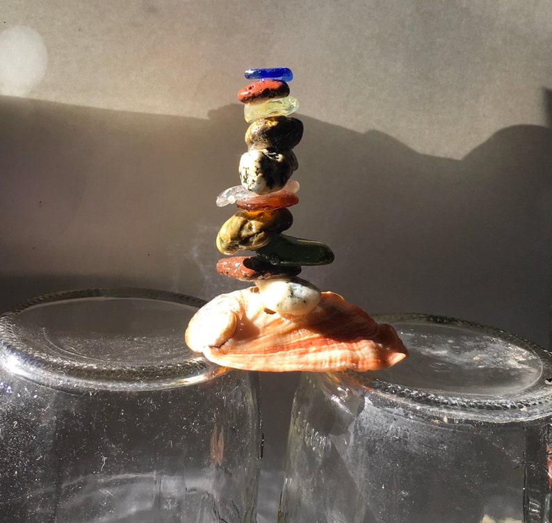 Beautiful ocean tumbled seaglass jasper,granite agate,garnet epoxied and triple glazed