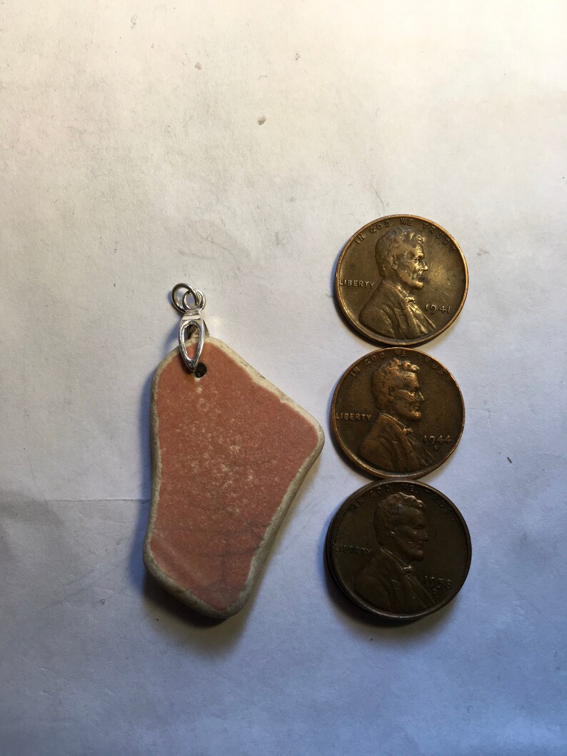 Pink ceramic pendant Sterling silver mermaid Tail Pinch Bail Beautiful