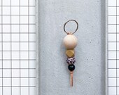 Keychain Key Chain Silicone Beads Balls Beads Silicone Wood Leo Leopard Animal Design quot pink quot