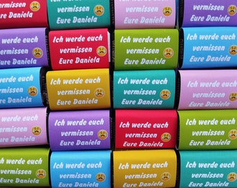 40 Schokoladentäfelchen SAROTTI personalisierte Gastgeschenke Abschied Ruhestand Danke eigene Gestaltung