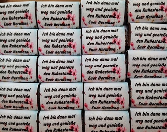 40 Schokoladentäfelchen SAROTTI personalisierte Gastgeschenke Abschied Ruhestand Jobwechsel  für jeden Anlass