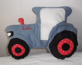 Cuddly pillow gray tractor in 3 variants