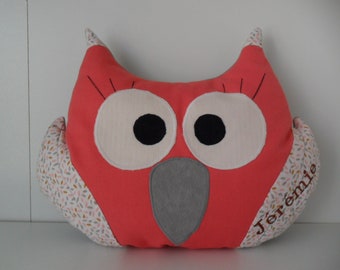 Owl pillow with free personalization