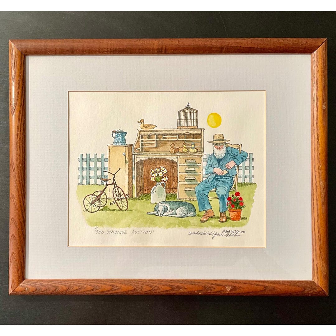 Jack Appleton Art Print Antique Auction Framed Numbered Signed 1986 - Etsy