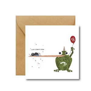 La vie commence maintenant | 18e anniversaire | Papier écologique | Carte écologique