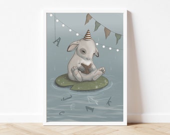 RABBIT POSTER for little ones |50x70cm | 30x40cm | A2 | A4 | Nursery Kids