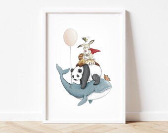 ANIMAL PYRAMID POSTER for little ones |50x70cm | 30x40cm | A2 | A4 | Nursery Kids