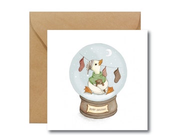 CHRISTMAS CARD | Card with Goose | Greeting Card | Ecological Paper | Eco card