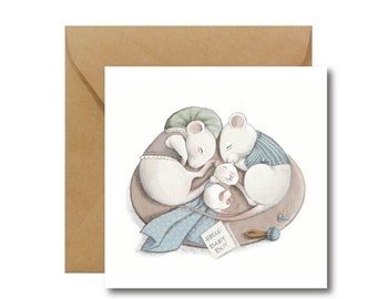 HELLO BABY BOY | Birthday Card | Welcome Home | Hello World | Ecological Paper